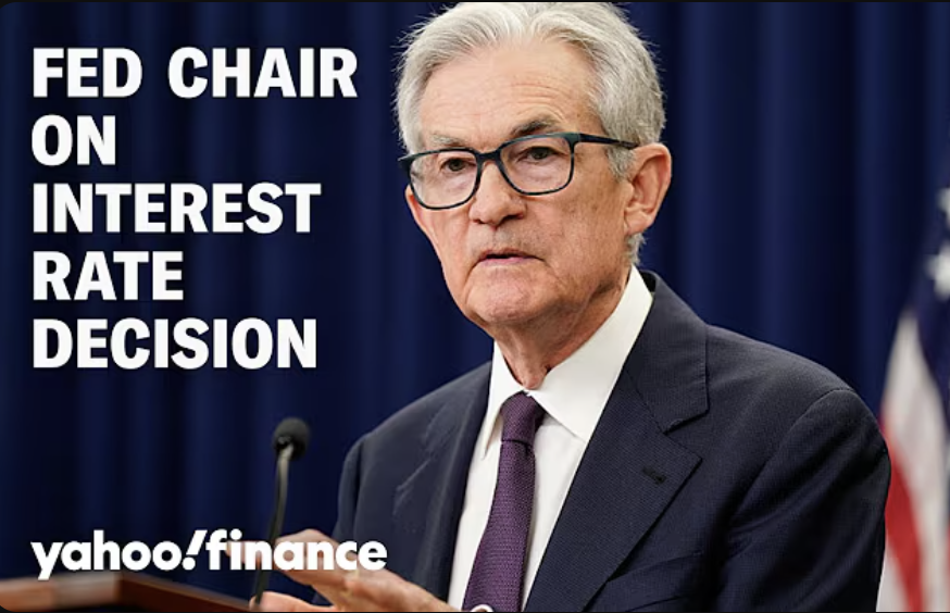 Fed Chair speaking about interest rate decision